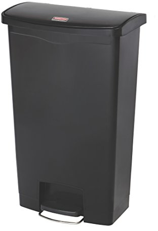Rubbermaid Commercial Products Slim Jim Tretmülleimer aus Kunststoff 68 l Schwarz – Innenraum-Mülleimer für Medizin, Büro, Gewerbe, Küche und Bad – 1883613
