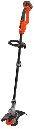 Black+Decker 18V 4.0 Ah Akku-Rasentrimmer, Motorsense, Rasenkantenschneider mit Führungsrad, 30 cm Schnittbreite, STC1840, schwarz orange