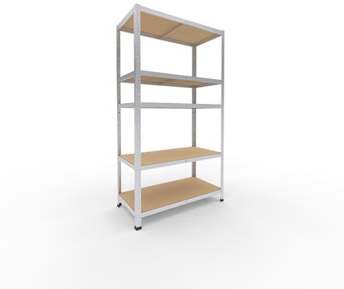 shelfplaza® 180x100x50cm HOME Scaffale metallo per carichi pesanti zincato con 5 ripiani con 175kg capacità di carico/Scaffali in metallo per garage come scaffali per ripostiglio o officina