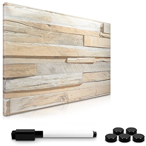 Navaris Magnettafel Magnetpinnwand Memoboard zum Beschriften - 60x40 cm Notiztafel div. Designs - Tafel abwaschbar mit Halterung Magneten Stift