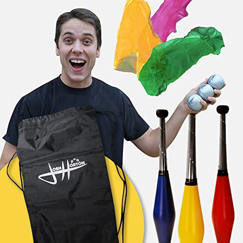 Zeekio Beginner Juggling Sets by Josh Horton - Complete Sets of Juggling Scarves, Beginner Juggling Balls, Pixie Juggling Clubs