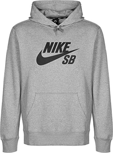 Nike Herren SB Icon Hoodie, Dark Grey Heather/Black, S