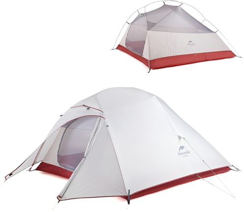 Naturehike Cloud-Up 3 Tält Ultralätt Professionellt Tält 3 Person Ryggsäck Vandring Camping Cykeltält (20D Grå Uppgradera)
