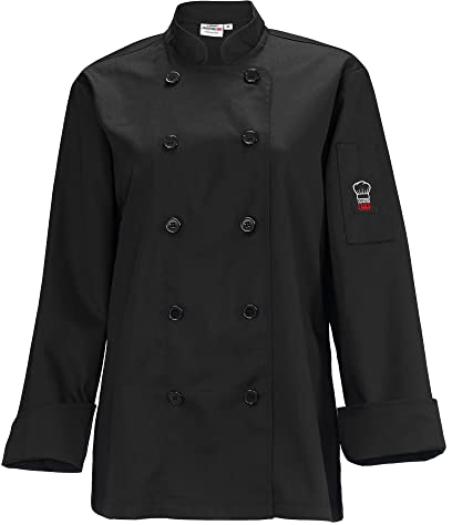 Winco UNF-7KL Kochjacke, Schwarz, Größe L