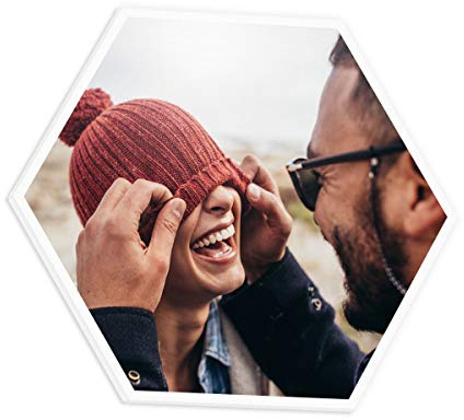 ORWO – Hexagon-Bilder | Fotokachel Größe L | Hexagon Fotowand gestalten | inklusive Montagematerial | Hexagon-Foto als Wandbild gestalten | Fotocollage