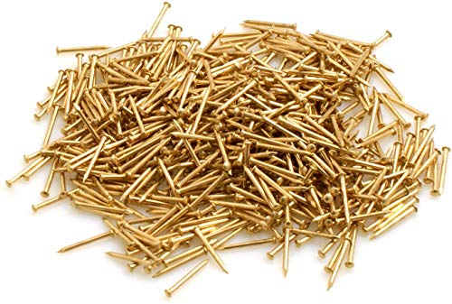 Design61 Chiodi a testa tonda 1,4 x 25 mm, ferro ottonato, 100 g, circa 300 pezzi