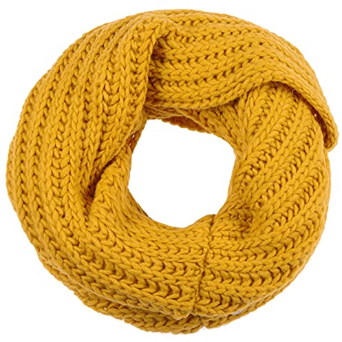 LIERYS Jil Loopschal Unisex Rundschal Schurwolle Made in Germany Herbst Winter senf One Size