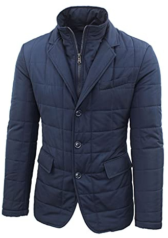 Giacca Invernale Imbottita da Uomo Giubbotto Elegante con Panciotto (XL)