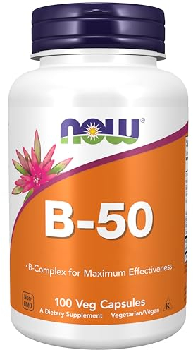 Now Foods, B-50, Vitamine B-Complex, Hautement Dosé, avec PABA, 100 Capsules végétaliennes, Testé en Laboratoire, Sans Gluten, Sans Soja, Végétarien, Sans OGM