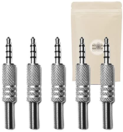 Adaptout 5 x Mini-Klinkenstecker 3,5 mm männlich TRRS Stereo Micro 4 Pins zum Löten Miniklinke