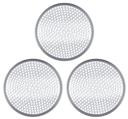 MplehDa Abflusssieb Dusche Edelstahl, 3 Stück Haarsieb Dusche Badewannen, Hair Catcher Shower, Abflusssieb Dusche Haarfänger Rundes Sieb für Spülbecken, Badezimmer, Küche, 12cmx 12 X 0.31 cm