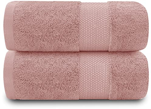 GC GAVENO CAVAILIA Asciugamani da bagno da 700 g/m², confezione da 2 asciugamani in cotone egiziano, ad asciugatura rapida, asciugamani morbidi al tatto, rosa cipria, 90 x 140 cm