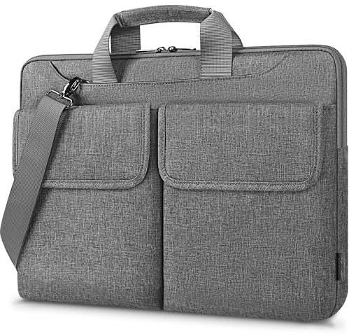 DOMISO 17 Inch Laptop Sleeve Shoulder Bag Compatible with 17.3 Dell XPS/HP Pavilion / 17.3 Gaming Pavilion 17 / Ideapad/Acer/HP Omen, Grey