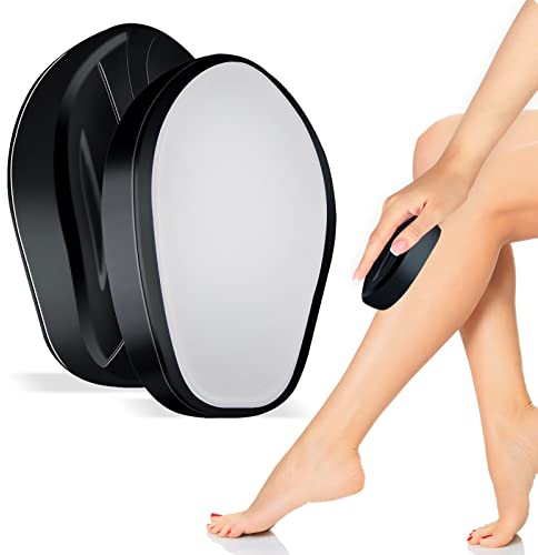 Borrador de pelo de cristal para depilación, removedor de vello de cristal UQQU para hombres y mujeres, removedor de pelo de cristal mágico con exfoliación suave de la piel, reutilizable, fácil de
