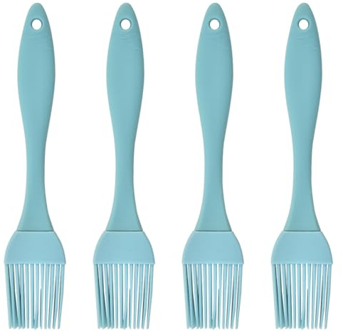 4pcs Pincel Cocina Silicona Pinceles de Repostería Pincel Aceite, Brocha Cocina Resistentes al Calor Pincel de Barbacoa Cepillos de Cocina para BBQ, Pasteles, Hornear, Cepillar Aceite (Azul)