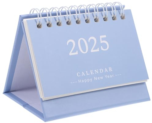 LALAFINA 2024–2025 Tischkalender 2024 Juli – 2025 Dezember Stehender Flip- 18-Monats-Zeitplan Planer Heimbüro-Dekoration Himmelblau