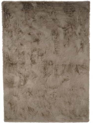 Consilio Concept Cloud Fellteppich 160x230 Taupe Teppich Supersoft 39 mm Höhe Soft weich Hasenfell Imitat beige braun Wohnzimmerteppich Kinderzimmerteppich Küchenteppich Flurteppich