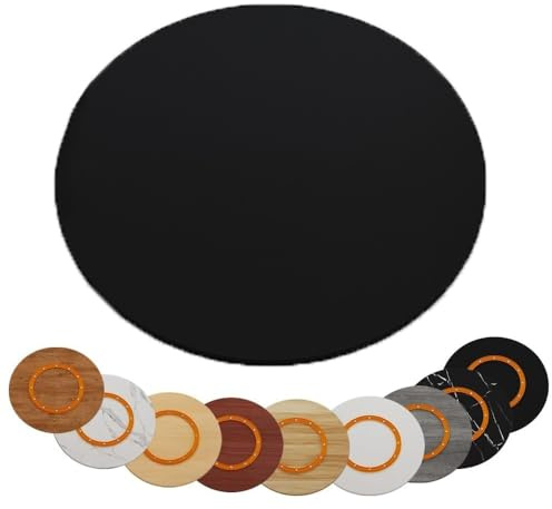QTWLG Extra Grande Bandeja Giratoria De Madera 100cm Lazy Susan Plato Giratorio Redonda 60 80 90cm Bandeja De Servicio Giratoria Manual - 6 Estilos, 12 Tallas(Black,100cm/40in)