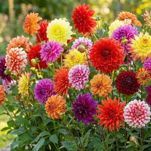 Dahlias Bulbes Cut Flower Collection - 5 Bulbes de Fleurs à Planter Exterieur - Plante Exterieur Jardin - Naturelle Plantes de Hollande (pas de graines, non artificielle)