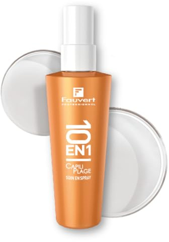 Fauvert Professionnel Soin Solaire 10 en 1 Capiliplage 150ml | Cheveux exposés au soleil, sans rinçage, Protection UV, Protéine de Soie, Amande Douce, Protège, Fabriqué en France