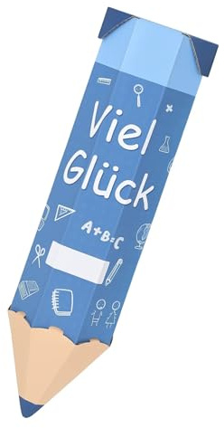 Schultüte, 41 CM Geschenkverpackung für Schulanfänger, Geschenktüte Schule, Schultüte in Bleistift-Form, Schultüte Mädchen Jungen Namen, Pappbox für Schulmaterialien zur Einschulung Schulanfang