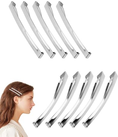 FUGLUS 10 Pièces Pinces à Cheveux pour Femme,Antidérapante Française,Pinces pour Coiffeur Professionnel pour Coiffer les Sections,Outils en Métal pour Cheveux,Accessoires de Coiffure