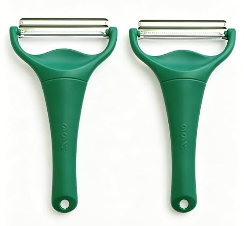 Kitchen Cabbage Peeler and Shredder with Non-Slip Handle, Julienne, Fruit and Vegetable Peeler Vegetable Spiralizer Multi Peeler,2 Sharp Blades for Vegetable Peeling, MAX Green
