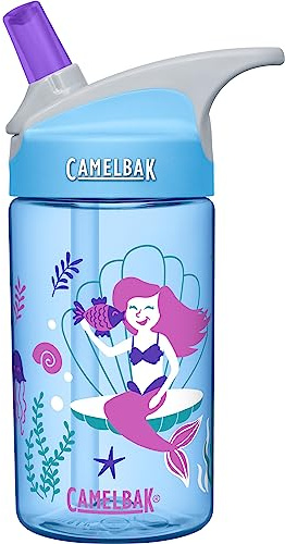 CamelBak Eddy 0.4-Liter Kids Water Bottle Kids Big Bite Valve - Spill Proof Water Bottle For Kids - BPA-Free Water Bottle – 12 Ounces, Magical Mermaids, Bottle Only