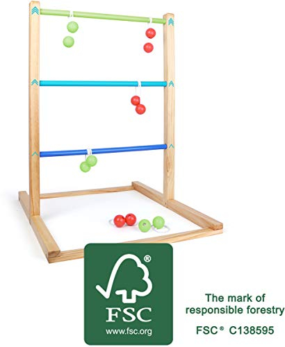 small foot Wurfspiel Leitergolf „Active“ aus Holz, Outdoor-Spiel für Groß und Klein, ab 3 Jahren, 12034