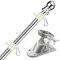5.9 FT Flag Pole Kit with Bracket for Outdoor Garden Wall Mounted Stainless Steel Flagpole with Rotating Rings