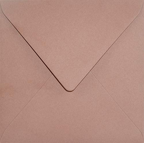 Netuno 25 Briefumschläge Dunkel-Rose quadratisch 15,3x15,3 cm edel und fein | 120g Keaykolour Rosebud · hochwertige rosafarbene Umschläge für Taufe, Geburt, Babyparty, Geburtstag, Einladungen