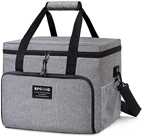 SPGOOD Kühltasche 20L/30L/40L Thermotasche Picknicktasche Groß Isoliert Faltbar Gefriertasche Warmhaltetasche Lunchtasche Tiefkühltasche Cooler Bag Einkaufstasche für Strand/Picknick/Camping/BBQ (30L)