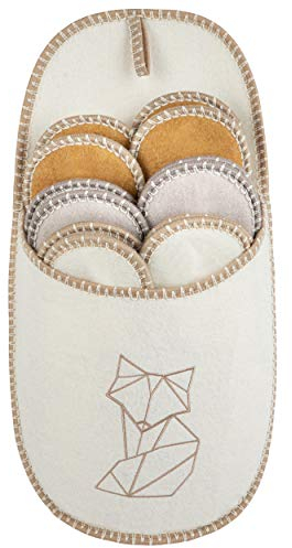 ONVAYA® ABS Gästepantoffel | Fuchs Creme | 6er Set | Antirutsch Sohle | Hausschuhe | Filzpantoffel | Gr. 36-45 Gästehausschuhe