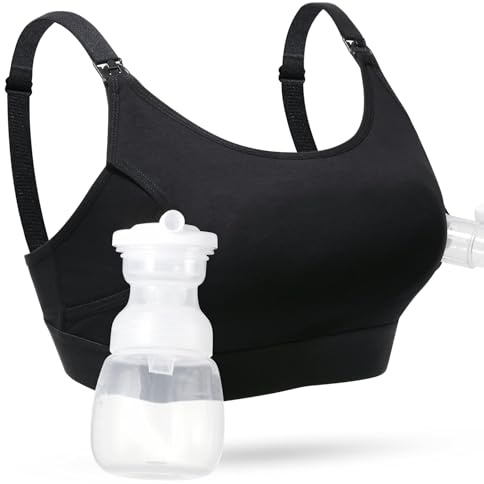 momcozy Schwangerschafts Still BH, Milchpumpen-BH mit Zusätzlichen BH-Verlängerungen, Umstandsmode Ohne Bügel für Damen, Verstellbarer Still-BH und Freihändiges Abpumpen