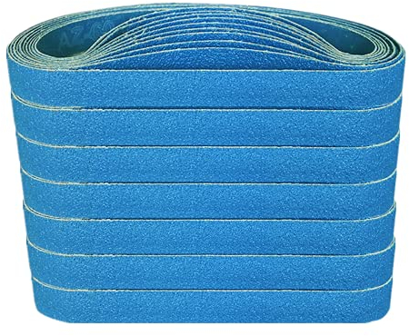 FEIHU Zirkonkorund Schleifbänder 10 x 330 mm.je Körnung 5 x60,80, 100, 120,240,320 für Druckluft bandschleifer, Fingerschleifer, Schleifpapier Schleifbänder Set 30 Stück