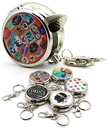 poche portable - Cendrier à cigarettes pour véhicules - cendrier en acier inoxydable avec porte-clés et éteignoir cigarette moderne pour usage extérieur