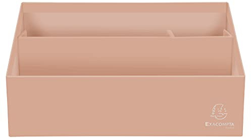 EXACOMPTA - Ref. 67961D - 1 vertikal sorteringslåda/brevlåda med 3 fack i Aquarel-kartong - Mått 250x100x140 mm - Kompatibel med DL- och C6-kuvert - Färg Coral