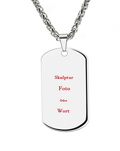 BAOLUCKWANG Personalisierte Gravur Halskette ​FüR MäNner ​Frauen-Brauch AnhäNger Halskette Durch Deine Foto Bild ​Mit 60 ​cm Kette-AnhäNger Dog Tag Einseitig Oder Beidseitig-Schmuck Damen Herren