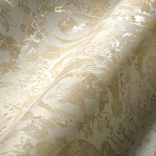 A.S. Création VERSACE WALLPAPER Blumen Luxus Tapete Floral 387063 Beige Creme Weiß Ranken Barock 10,05x0,70m Made in Germany