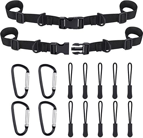 2 Stück Brustgurt für Rucksack,Verstellbare Rucksackgurte Gürtel-Rucksack-Brustgurt mit 4-teiliger S-Ring-Verriegelung, mit 10 Reißverschluss-Tag,für Outdoor-Aktivitäten Klettern Wandern Joggen