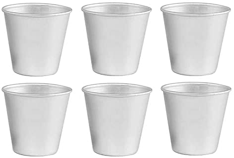 Povxlum 6 Stücke 180ml Aluminium Dariol Form Backform Dariole Pudding Dessert Creme Formen Runde Antihaft Eierkuchenform Backformen Tasse