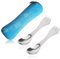 3 in 1 Spork Camping Cutlery,Portable Stainless Steel Sporks Camping Cutlery Spoon Fork,Lightweight & Strong All in one Metal Spoon for Outdoor Camping, Silver