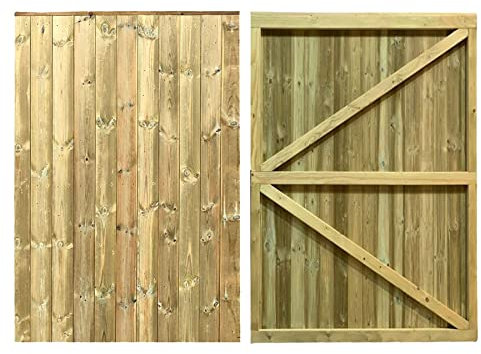 Premier Garden Supplies PGS Tongue & Groove Fully Framed Capped Flat Top Made to Measure Driveway Gates Measurements Height <3ft (90cm) x Width: 213cm - 244cm