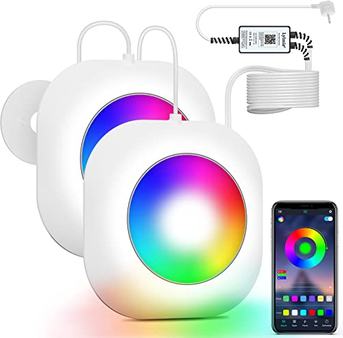 LyLmLe Poolbeleuchtung LED 40W Doppel-Licht mit 6,5m Kabel für Jedes Licht, APP-Steuerung 12V Unterwasserscheinwerfer mit Timer, DIY mehrere Farben, IP68 wasserdicht für Aufstellpool Einbaupool