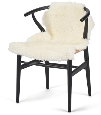 Nordic Sheep Tapis Peau de Mouton à Poils Courts 90x60 cm | Peau de Mouton Veritable pour canapé, Chaise, ou Table | Chaque Tapis Fourrure est Unique, créé par la Nature | Couleur : Blanc