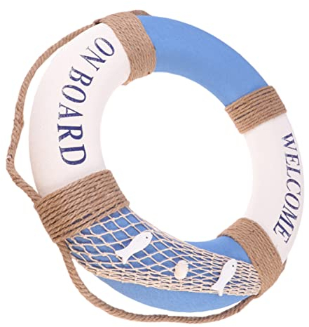 MAGICLULU 1 Stück 50 cm Simulation Schaum Rettungsring Anhänger Kreative Bunte Rettungsring Wanddekoration Nautischen Lebensring Wanddekor Für Restaurant Bar Home (Blauer Fisch)