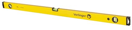 VERLINGER Wasserwaage 100cm Aluminium Magnetisch Mit 4 Magneten Und 3 Libellen Aluminium-Gehäuse Gelb