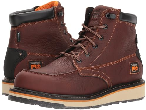 Timberland PRO Men's Gridworks 6 Inch Soft Toe Waterproof Industrial Wedge Work Boot, Tempest Rancher Brown-2024 New, 10.5