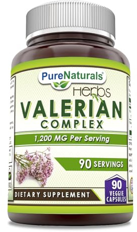 Pure Naturals Valerian Complex Supplement | 1200 Mg | 90 Veggie Capsules | Non-GMO | Gluten Free | Made in USA