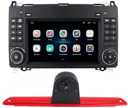 Android Autoradio Mit GPS Navi 7 Zoll Bildschirm Touch Display + HD Bremsleuchte Rückfahrkamera Ersatz für Mercedes Sprinter W906 W907 W910 316 CDI/VW Crafter Caravelle 2007-2015